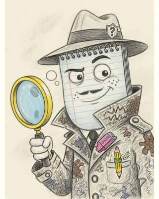 Detective Doodle cartoon portrait