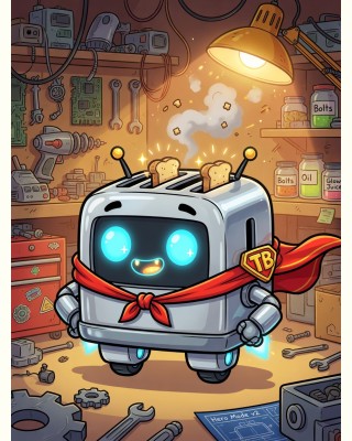 Toasty Bot cartoon portrait